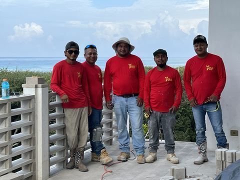 Fénix Paver Landscape crew installing pavers, Miramar Beach FL